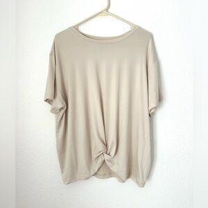 Fit Collective Casual Tee Women’s 1X Cream Short Sleeve Activewear Top